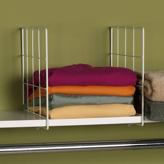 Household Essentials 12" White Shelf Dividers, 2ct.